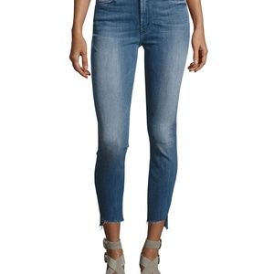 Mother Denim Stunner Zip Ankle Step Fray